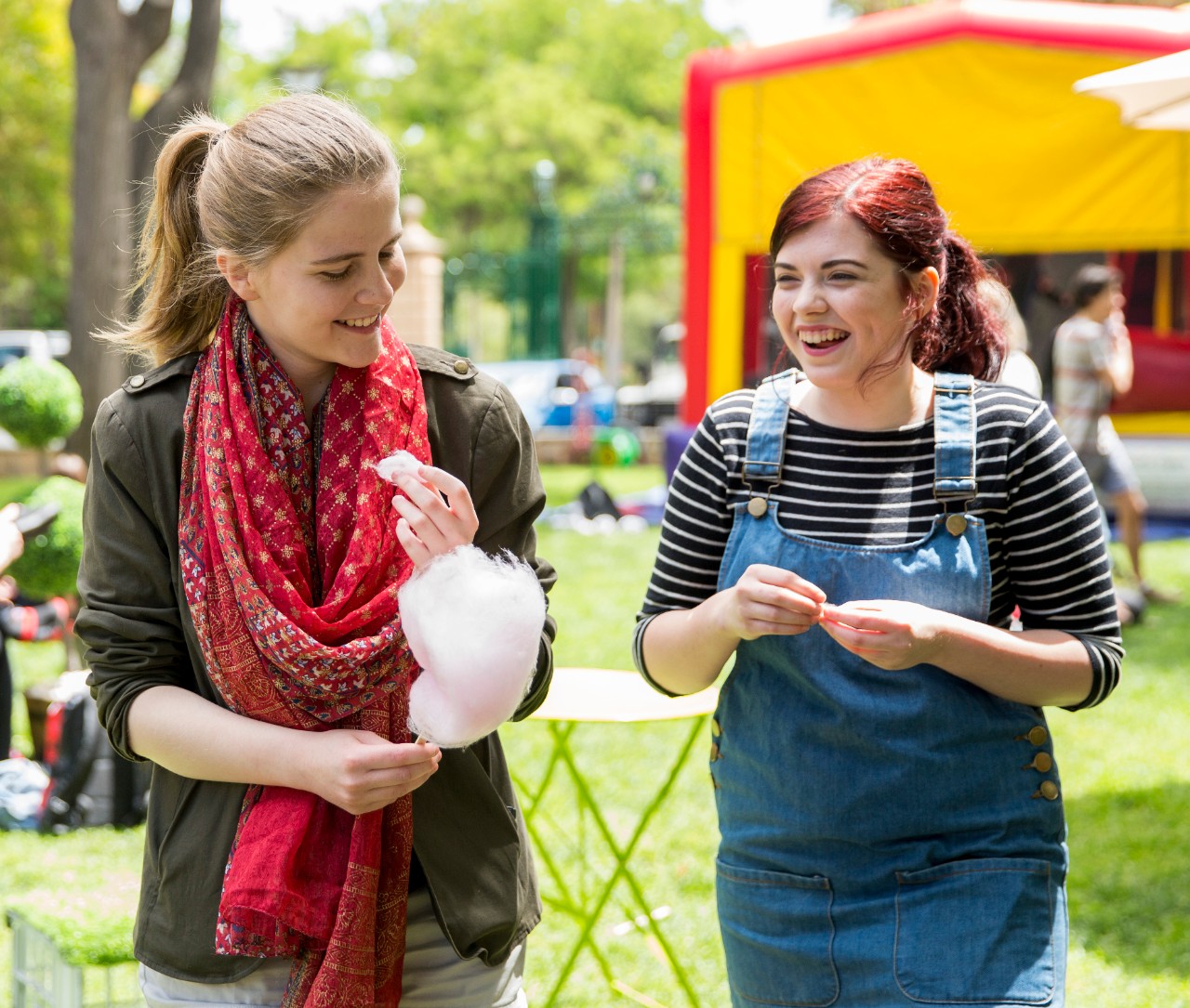Student Union Stress Less event on Barr Smith Lawns. Fairy floss